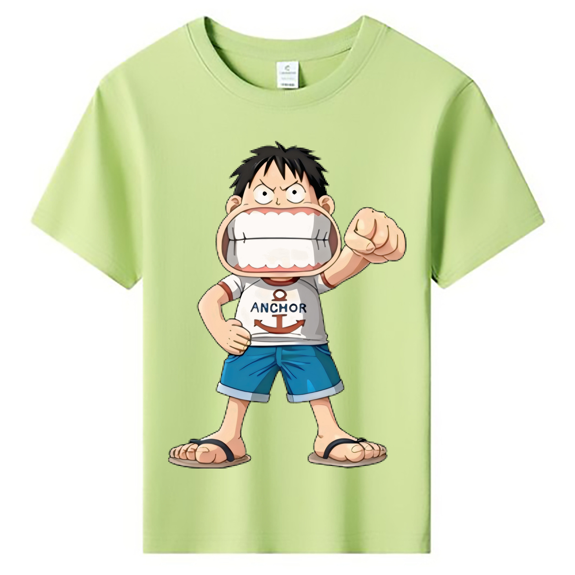 （画像用） ワンピース モンキー・D・ルフィ ONE PIECE Monkey D. Luffy 綿100％キッズTシャツ（フロントプリント）